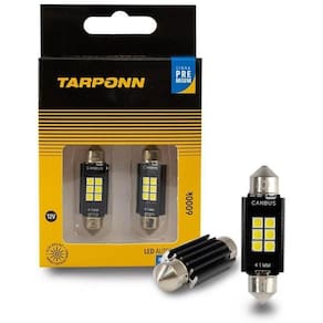 Par Lâmpada Led Interior Carro Canceler Torpedo 6 Leds 41 Mm