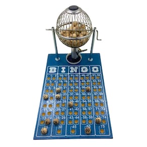 Jogo De Bingo Globo De Metal Tabuleiro Em Madeira N°1 - GB01