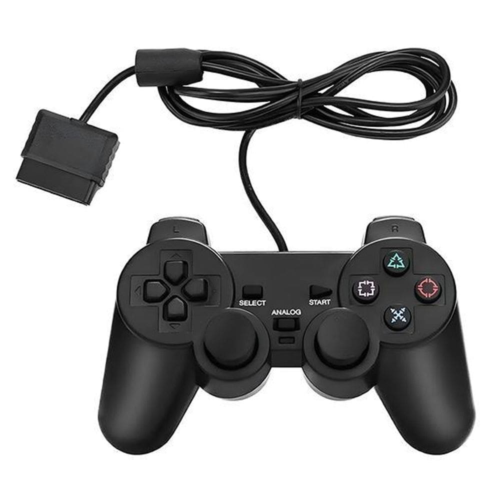 Manete De Ps2 Dualshock Wired Controle Analógico Preto