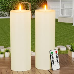 Velas externas BUTHY 12 x 10 cm com temporizador LED à prova d`água, pacote com 2