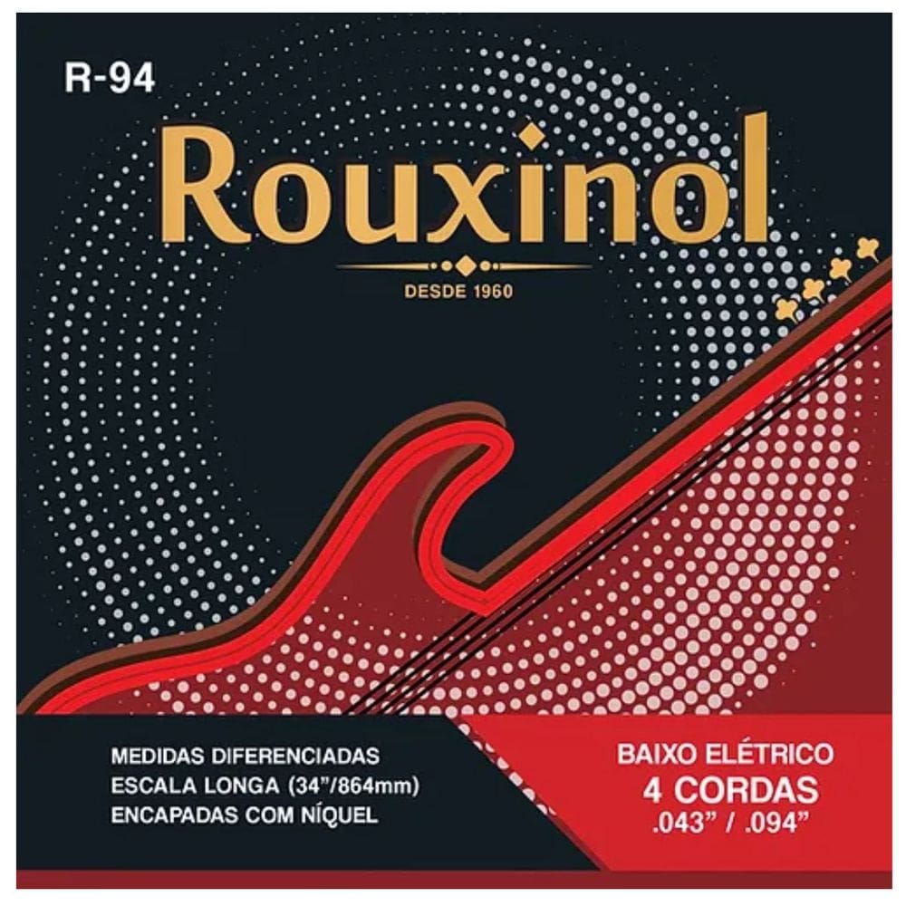 Encordoamento Baixo Elétrico 4 Cordas R94 0.43" Rouxinol PRR94L