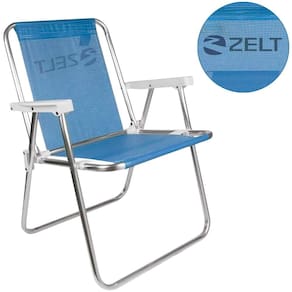 Cadeira de Praia e Piscina Alta em Alumínio 2520 Azul ZELT