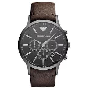 Relógio Empório Armani Masculino Em Couro Preto Ar2462