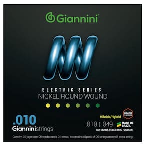 Encordoamento Guitarra Híbrida Giannini Electric GEEGSTH10 Nickel .010