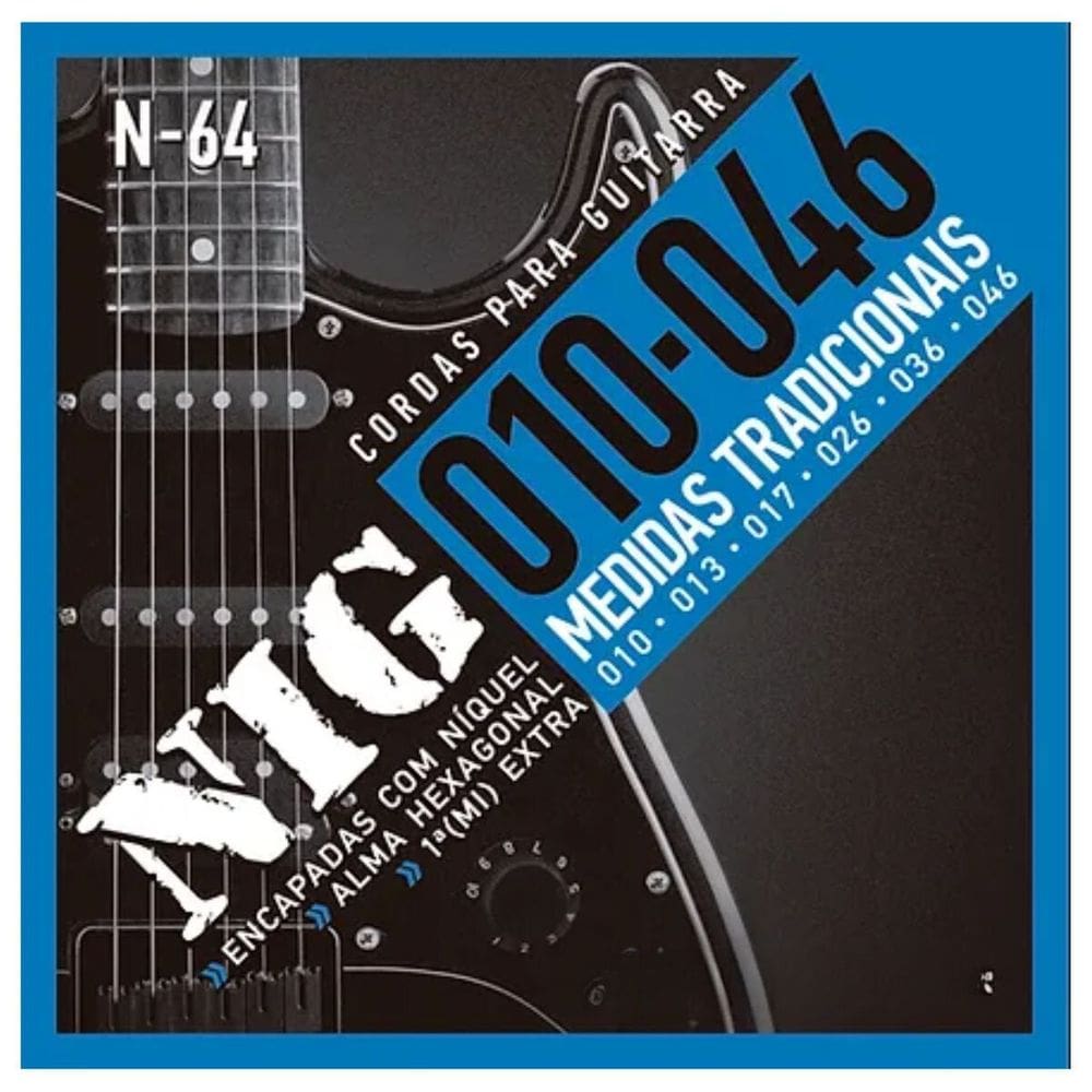 Encordoamento Guitarra N-64 Nig .010” + Palheta  PRN64L