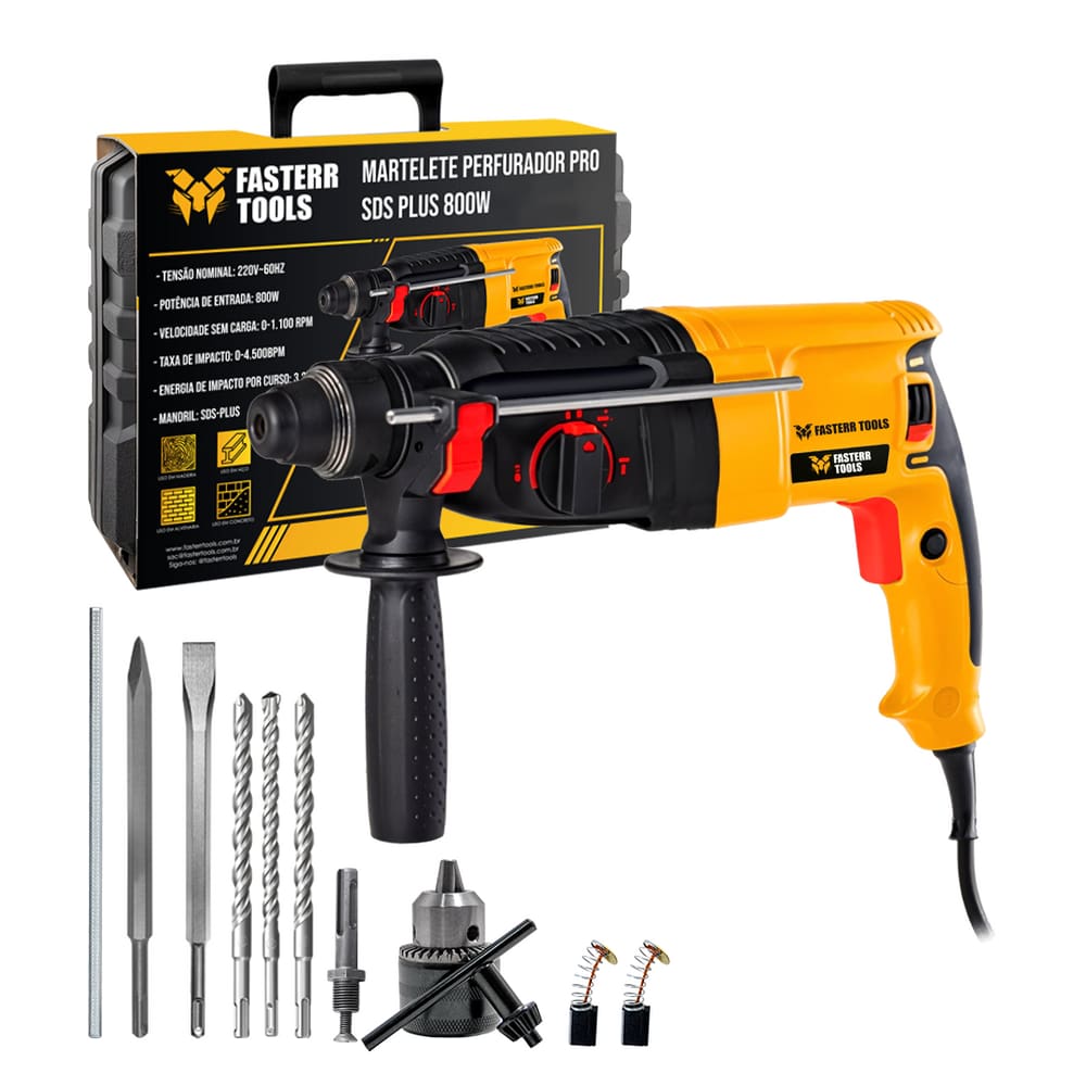 Martelete Rotativo Rompedor 820W 110V Fasterr FST047
