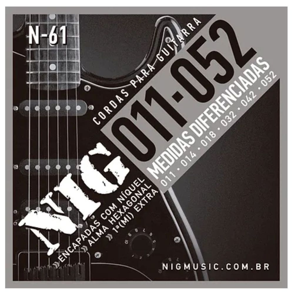 Encordoamento Guitarra Níquel Nig N-61.011” + Palheta  PRN61L