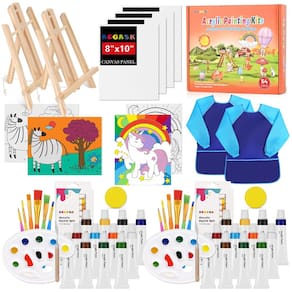 Conjunto de pintura ACGASK 54 peças para crianças com painéis de tela e cavaletes