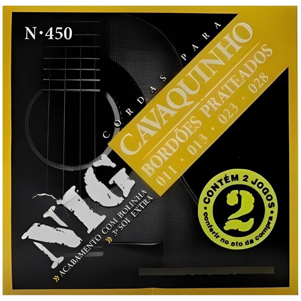 Kit 2 Jogos Encordoamento Cavaquinho Cavaco Nig N450 ”011