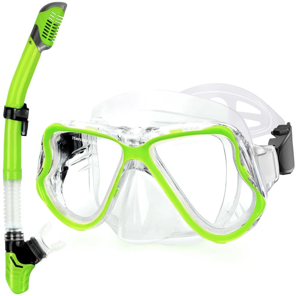 Conjunto de snorkel Greatever Dry Panoramic View Anti-Fog para adultos