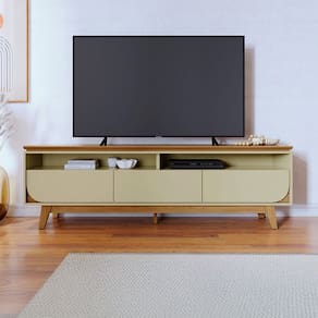 Rack para TV Até 75 Polegadas Selene 3 Gavetas Cumaru/Opala - Madetec