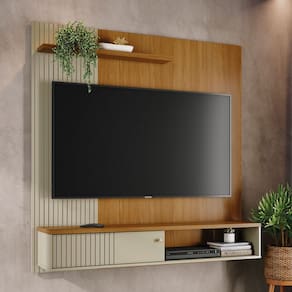 Painel para TV Até 65 Polegadas Aurora 1 Porta Cumaru/Opala - Madetec