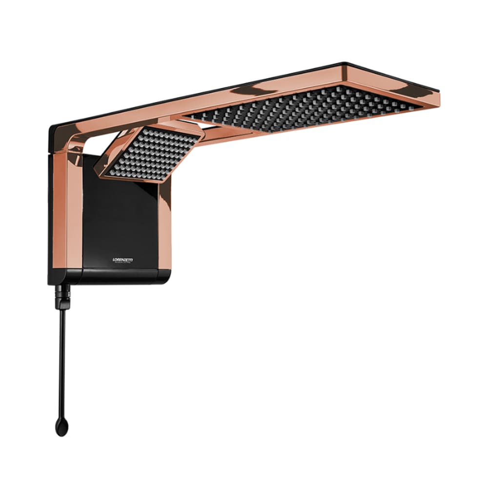 Chuveiro Acqua Duo Ultra Preto Rose Gold 7800W 220V Lorenzetti