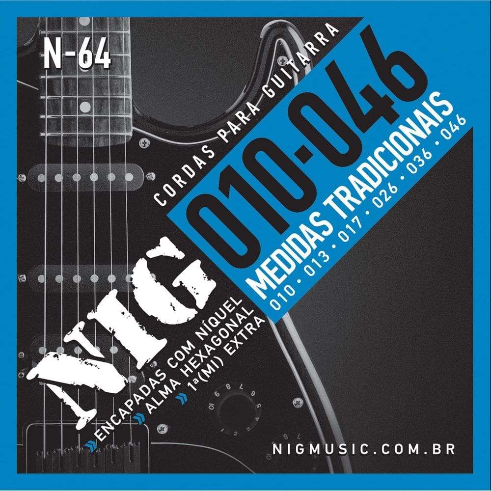 Encordoamento Corda Guitarra Nig Nickel Alma Hexagonal 0.10