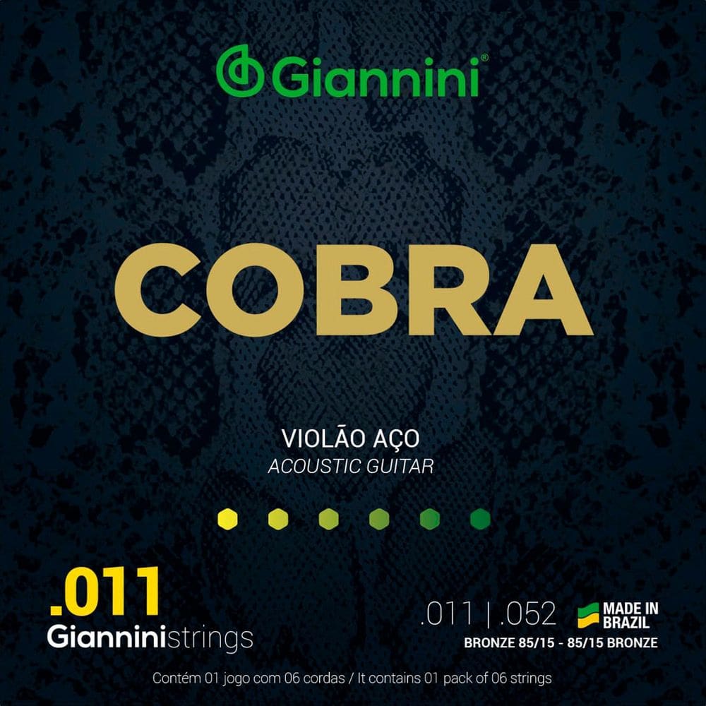 Encordoamento Corda Violão Aço Giannini Cobra Bronze 0.11