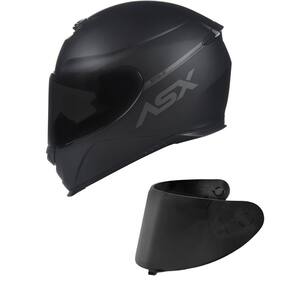 Capacete ASX Eagle Solid Preto Fosco Mais Viseira Fumê