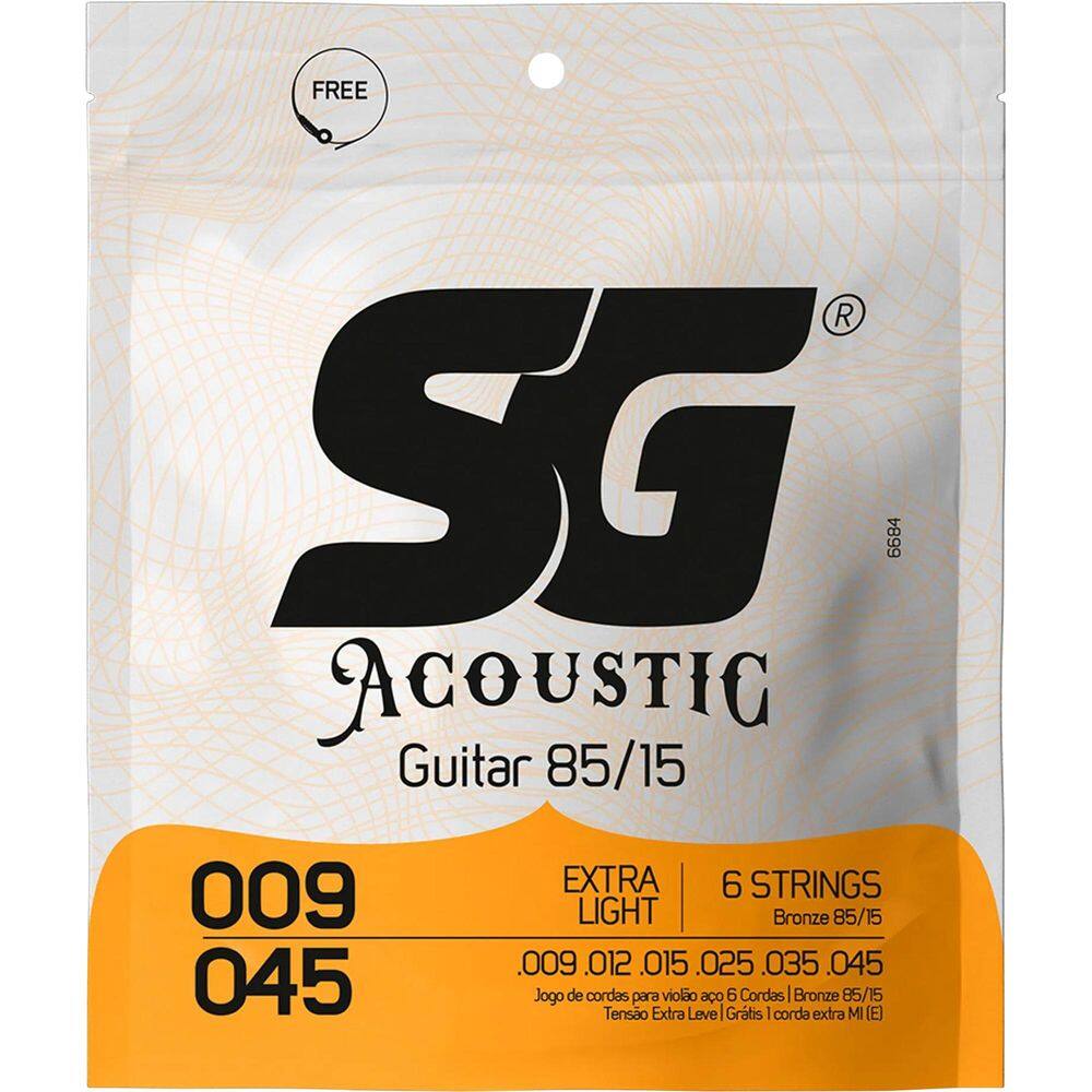Encordoamento Corda Violão Aço Sg Acoustic Extra Light 0.9