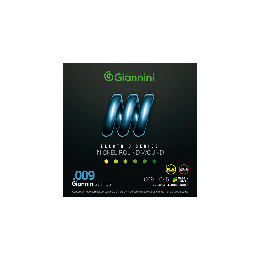 Encordoamento Corda Guitarra Giannini Nickel Round Wound 0.9