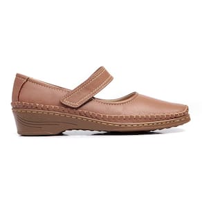 Sapato Sapatilha Feminin Couro Marrom Conforto Ortopédico