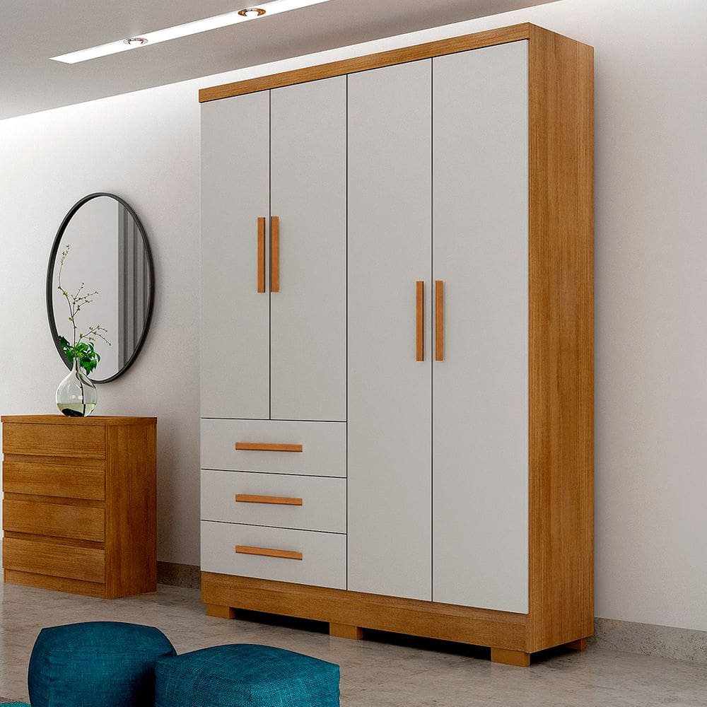 Guarda Roupa Solteiro 4 Portas Encant - Novo Horizonte