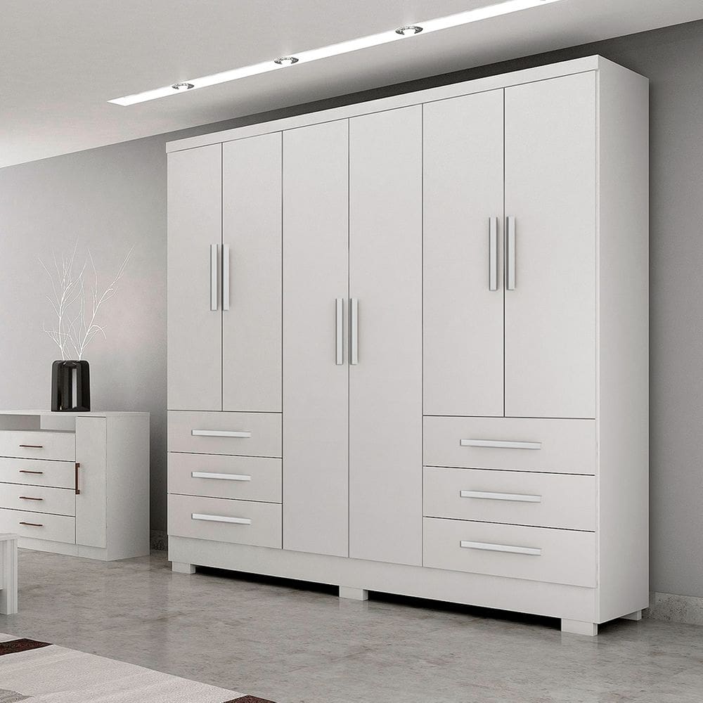Guarda Roupa Encant 6 Portas Branco Novo Horizonte