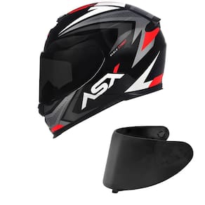 Capacete ASX Eagle Street Preto Grafite e Branco Mais Viseira Fumê