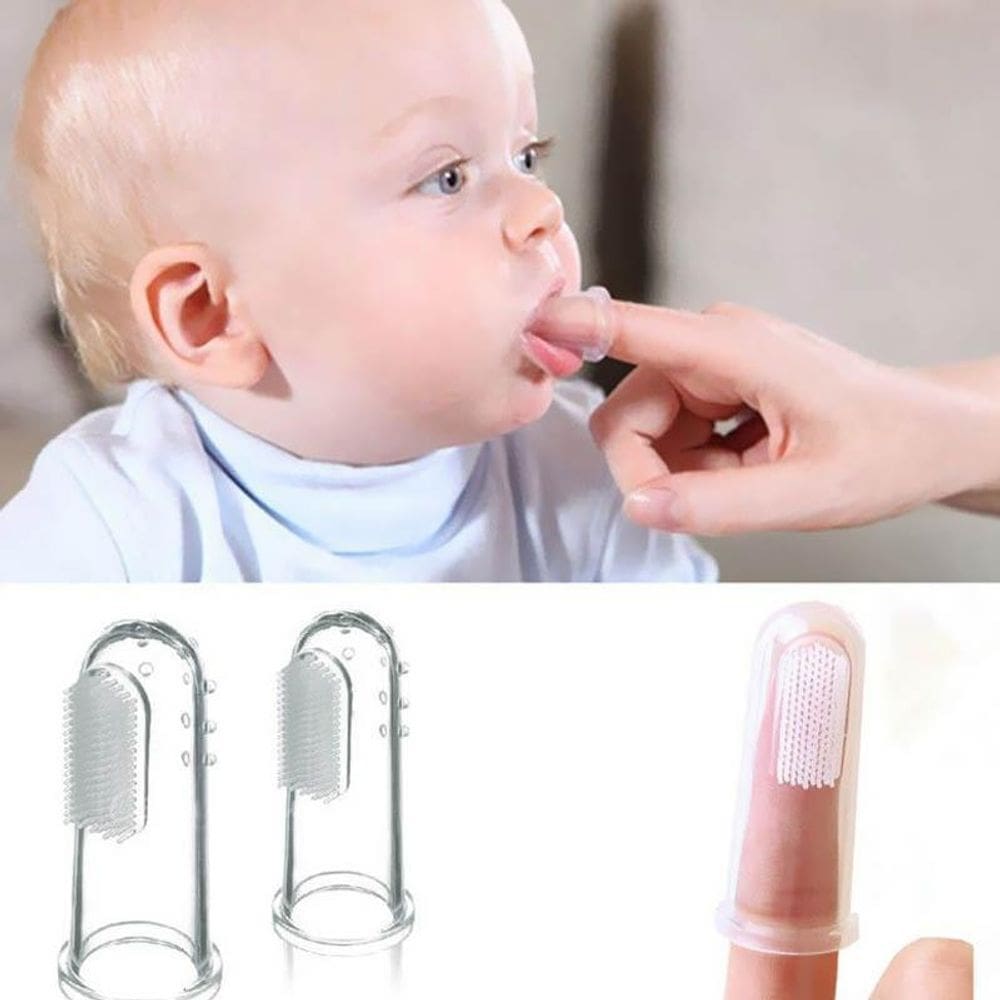 Kit 6 Escova de Dente Massageadora de Dedo para Bebê Silicone Bpa Free