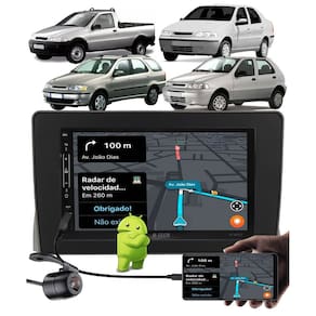 Multimídia 2 Din 7" Polegadas Android Fiat Palio, Siena, Strada, Weekend 1996 até 2005 + Câmera de Ré
