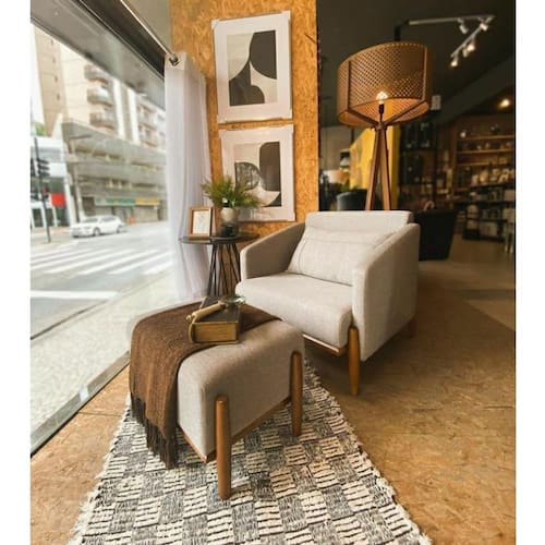 imagem-Poltrona com Puff para Sala - Jade - Decorare Móveis - Preto