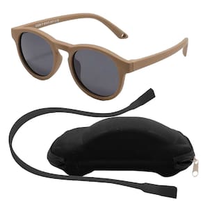 Óculos de Sol Flexível Bebê + Case Carrinho + Cordão Silicone Marrom
