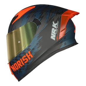 Capacete Norisk Flow Daytona Azul e Laranja Fosco