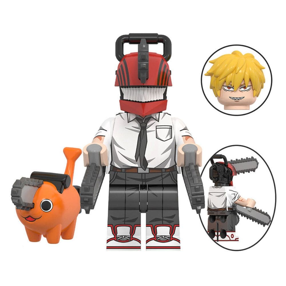 Boneco Chainsaw Man Motoserra Com Pochita Anime Bloco De Montar
