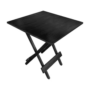 Mesa Dobrável 70x70cm Em Madeira Maciça Para Restaurantes E Lanchonetes Preto