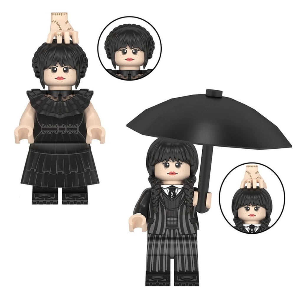 Kit Bonecas Wandinha Vandinha Wednesday Addams Blocos Montar