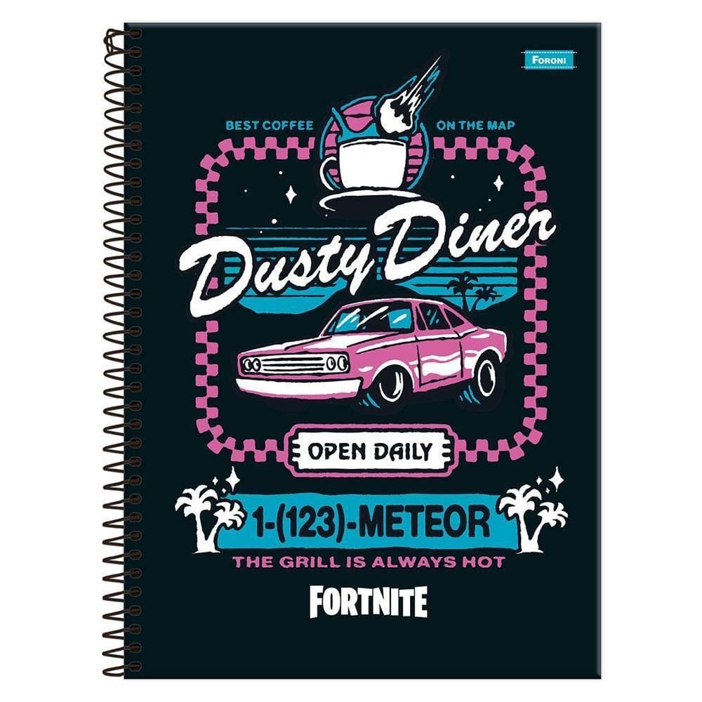 Caderno Univ 1 Matéria 80Fls Fortnite Dusty Diner Foroni