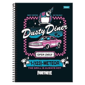 Caderno Univ 1 Matéria 80Fls Fortnite Dusty Diner Foroni
