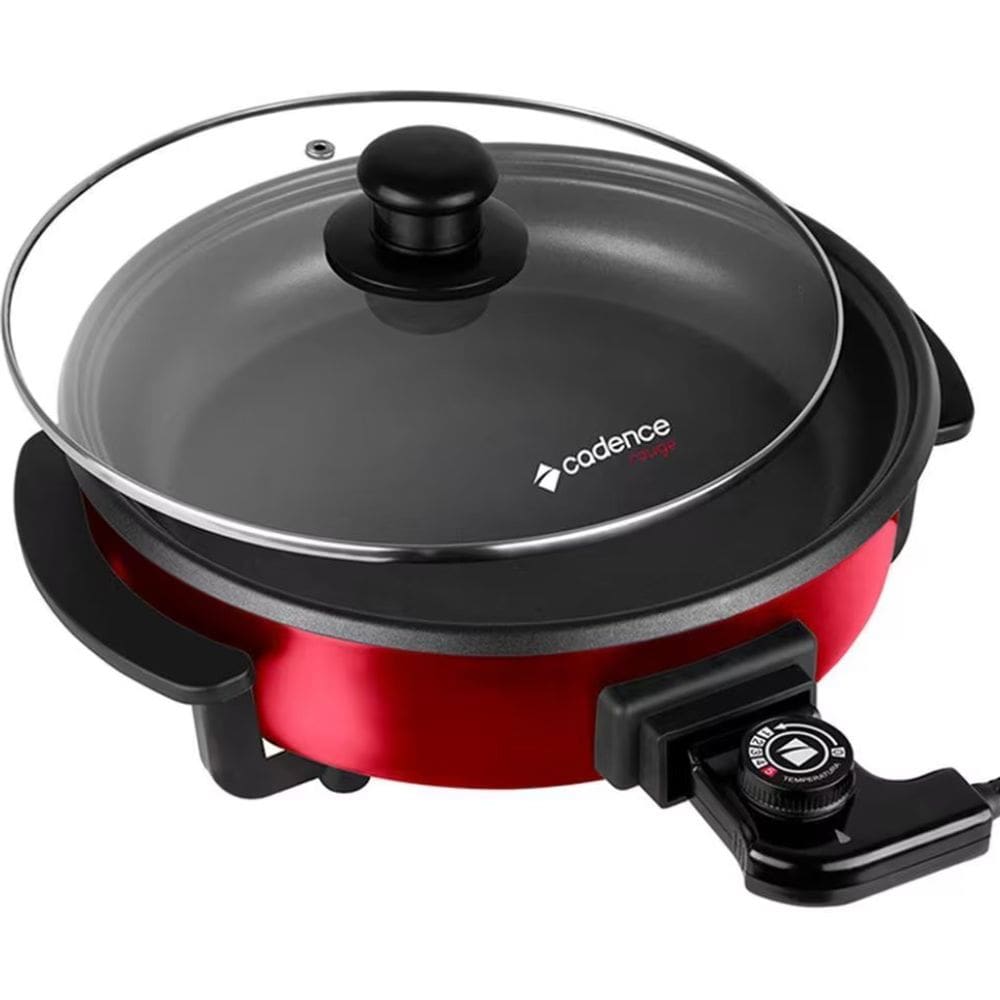 Panela Eletrica Cadence 2.8L Antiaderente 1250W 5 Niveis Temperatura Red 220V