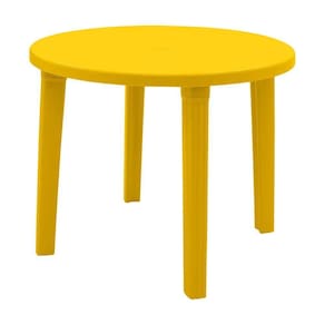 Mesa Tramontina Cassino 90 Cm Em Polipropileno Amarelo