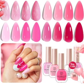 Conjunto de esmaltes AZUREBEAUTY 4 cores Baby Pink Red Glitter