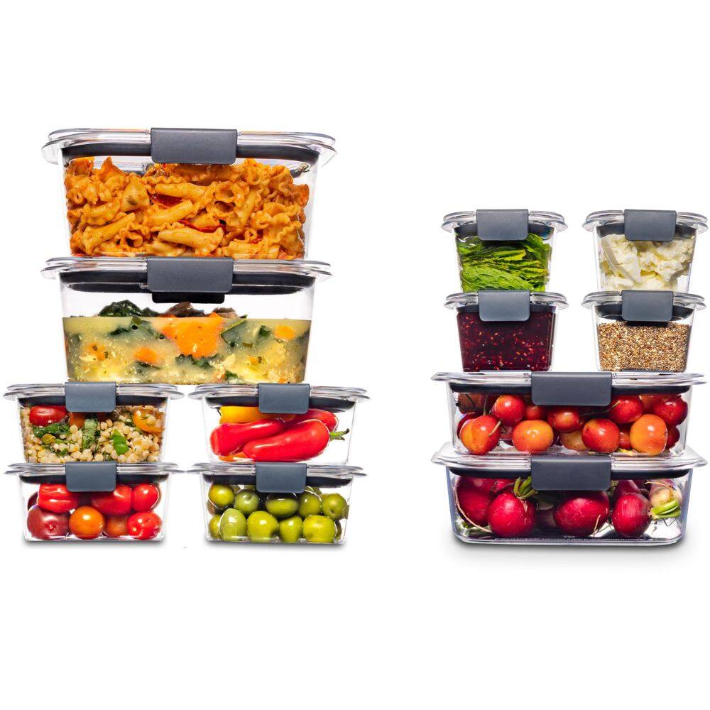 Conjunto de 24 peças de recipientes de armazenamento de alimentos Rubbermaid Brilliance