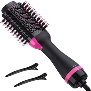 Escova para secador de cabelo SHOSHE 3 em 1 One Step Volumizer preta e rosa
