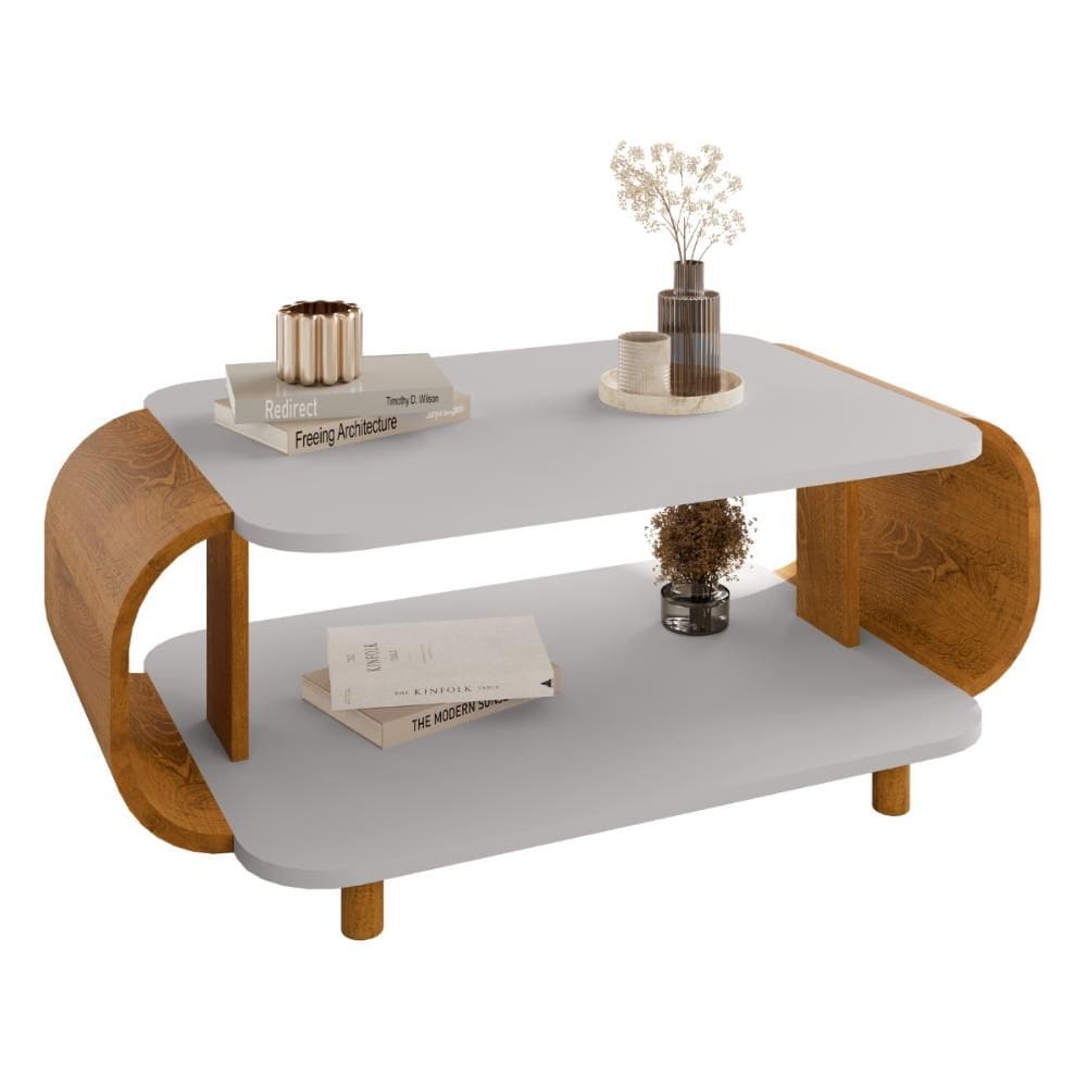 Mesa de centro Floripa Off White Naturalle Design Moderno