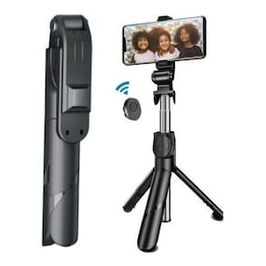 Bastão Pau Selfie Celular Tripé Retrátil Controle Bluetooth