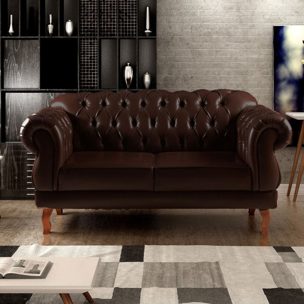 Namoradeira Chest 2 Lugares Duque Courano 150cm Marrom