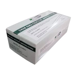 Swab Coleta Estéril | Haste Alumínio | 100 Unidades