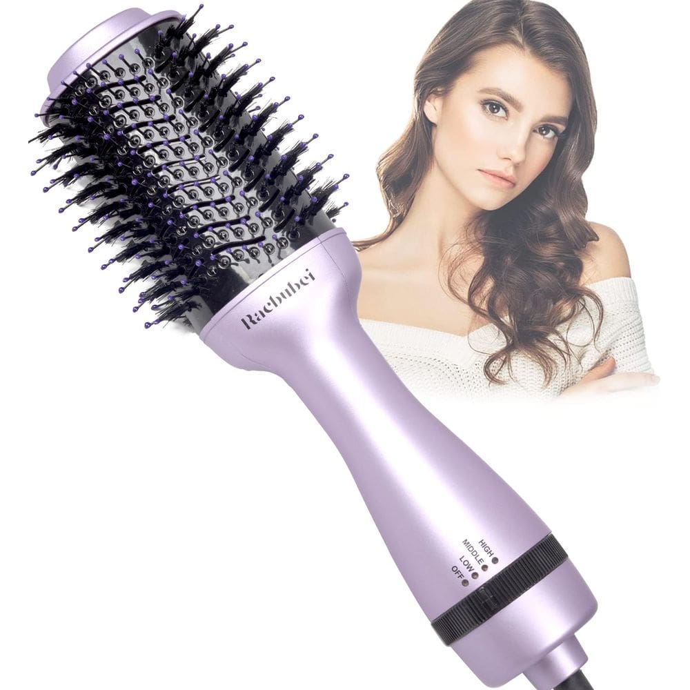 Escova de secador de cabelo Racbubei Hot Air Brush 1000W roxa