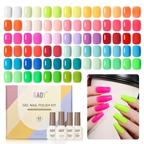 Kit de esmalte de gel GAOY, 42 unidades, vermelho, verde, azul, laranja