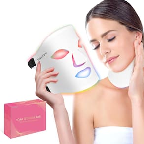 Máscara facial LED THSTPA, terapia de luz de 7 cores com cuidados com o pescoço
