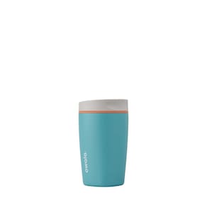 Copo de café Owala SmoothSip Slider isolado 360ml cinza/azul