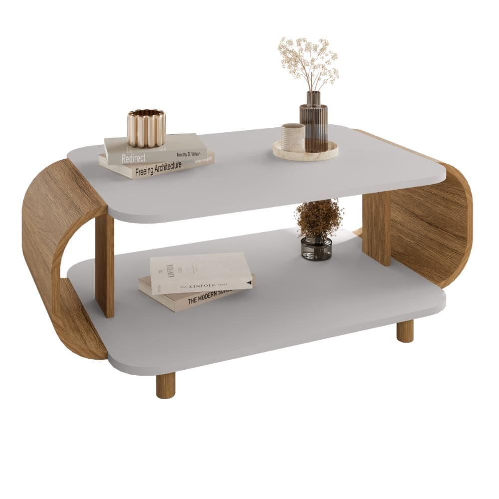Mesa de centro Floripa Off White Cinamomo Design Moderno